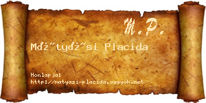 Mátyási Placida névjegykártya